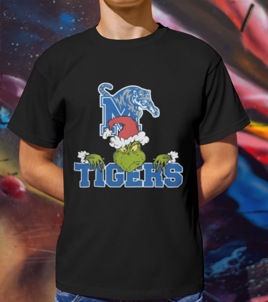 Memphis Tigers Grinch Christmas Football NCAA T-Shirt