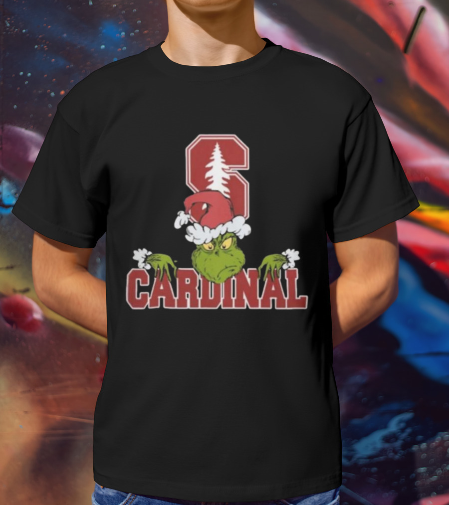 NCAA Stanford Cardinal Grinch Christmas Football T-Shirt