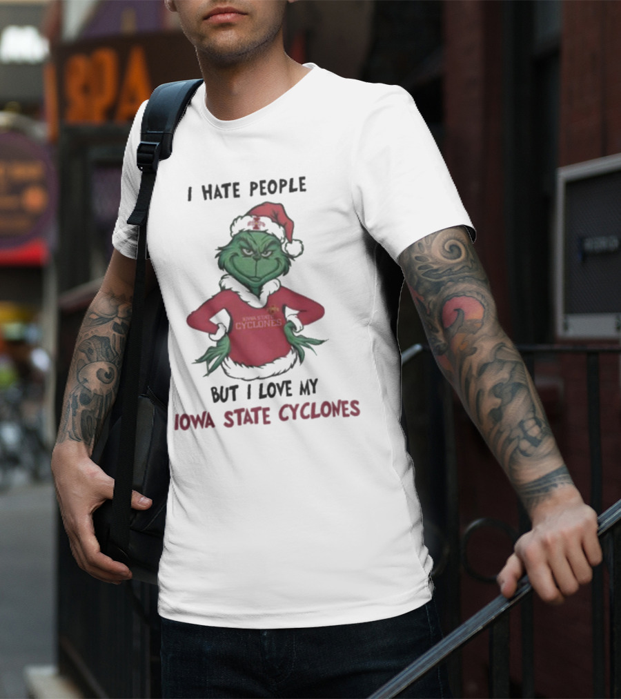 I Hate People But I Love My Iowa State Cyclones Grinch Christmas T-Shirt
