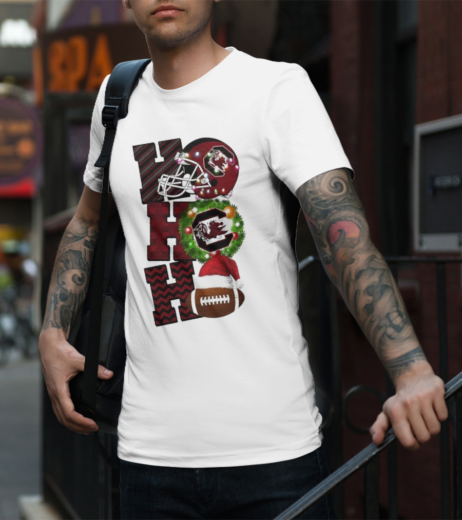 South Carolina Gamecocks Ho Ho Ho Christmas Football Game Day T-Shirt