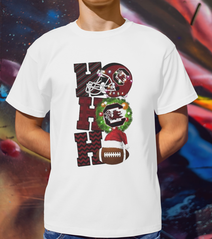 South Carolina Gamecocks Ho Ho Ho Christmas Football Game Day T-Shirt