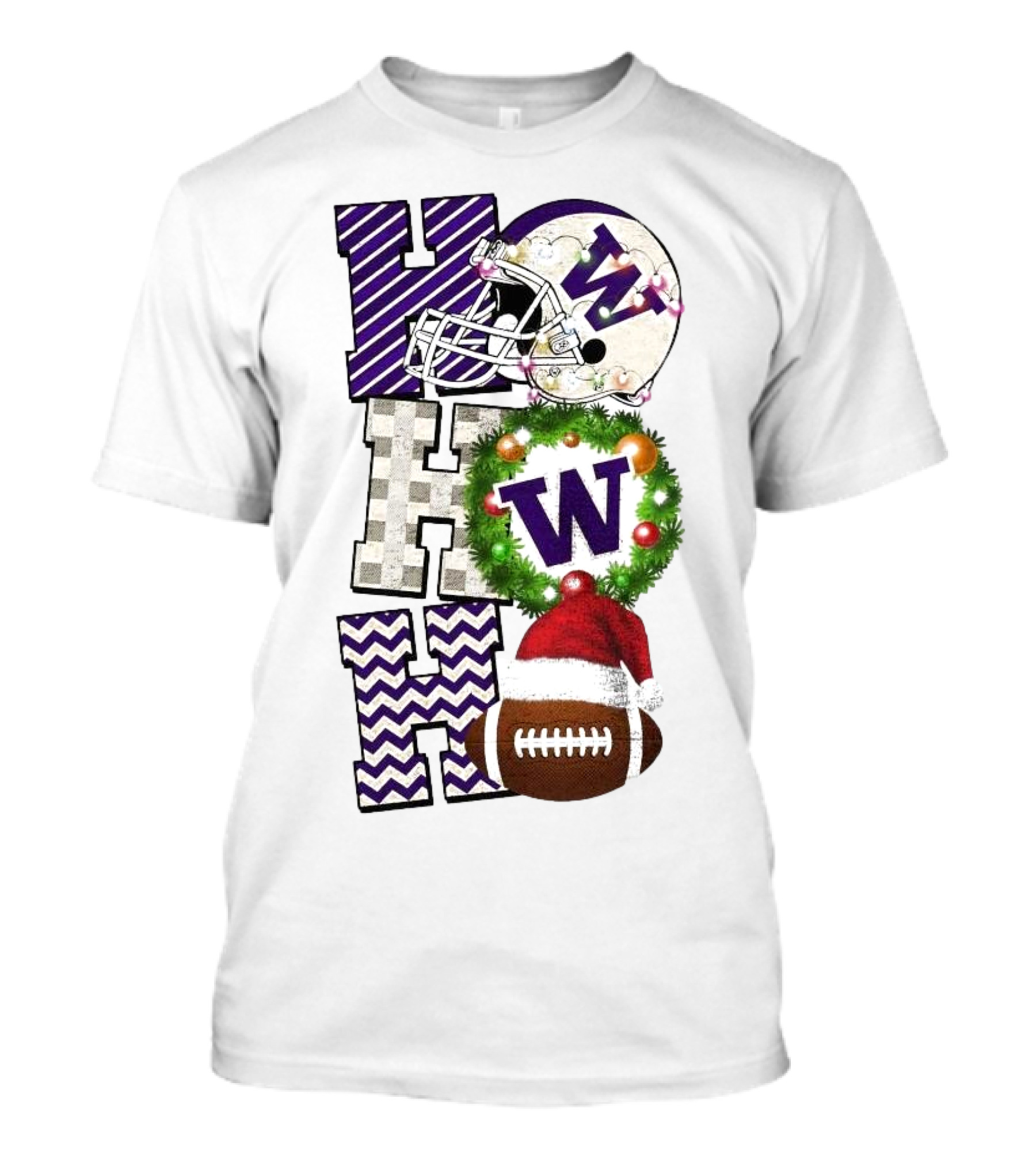 Washington Huskies Football Ho Ho Ho Christmas Game Day T-Shirt