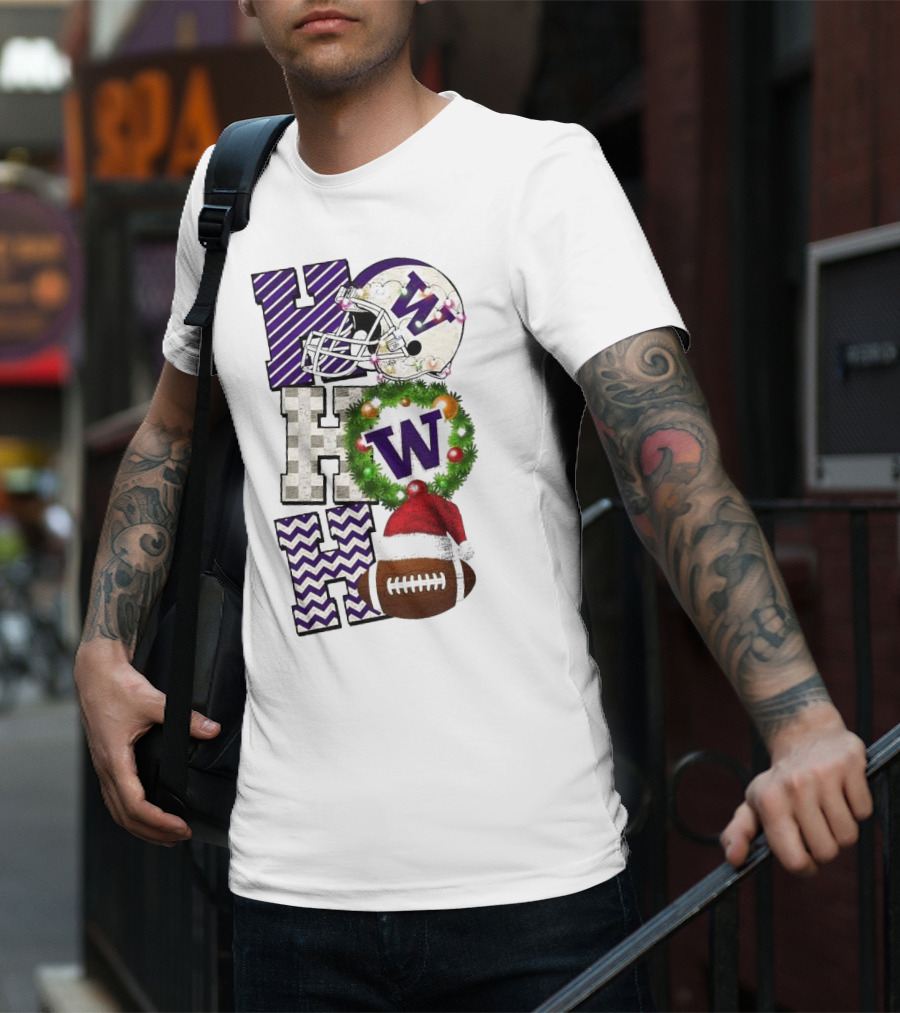 Washington Huskies Football Ho Ho Ho Christmas Game Day T-Shirt