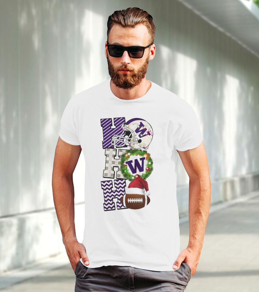 Washington Huskies Football Ho Ho Ho Christmas Game Day T-Shirt
