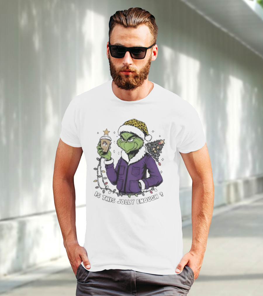 East Carolina Pirates Grinch Is This Jolly Enough Merry Christmas Santa Coffee Cup T-Shirt