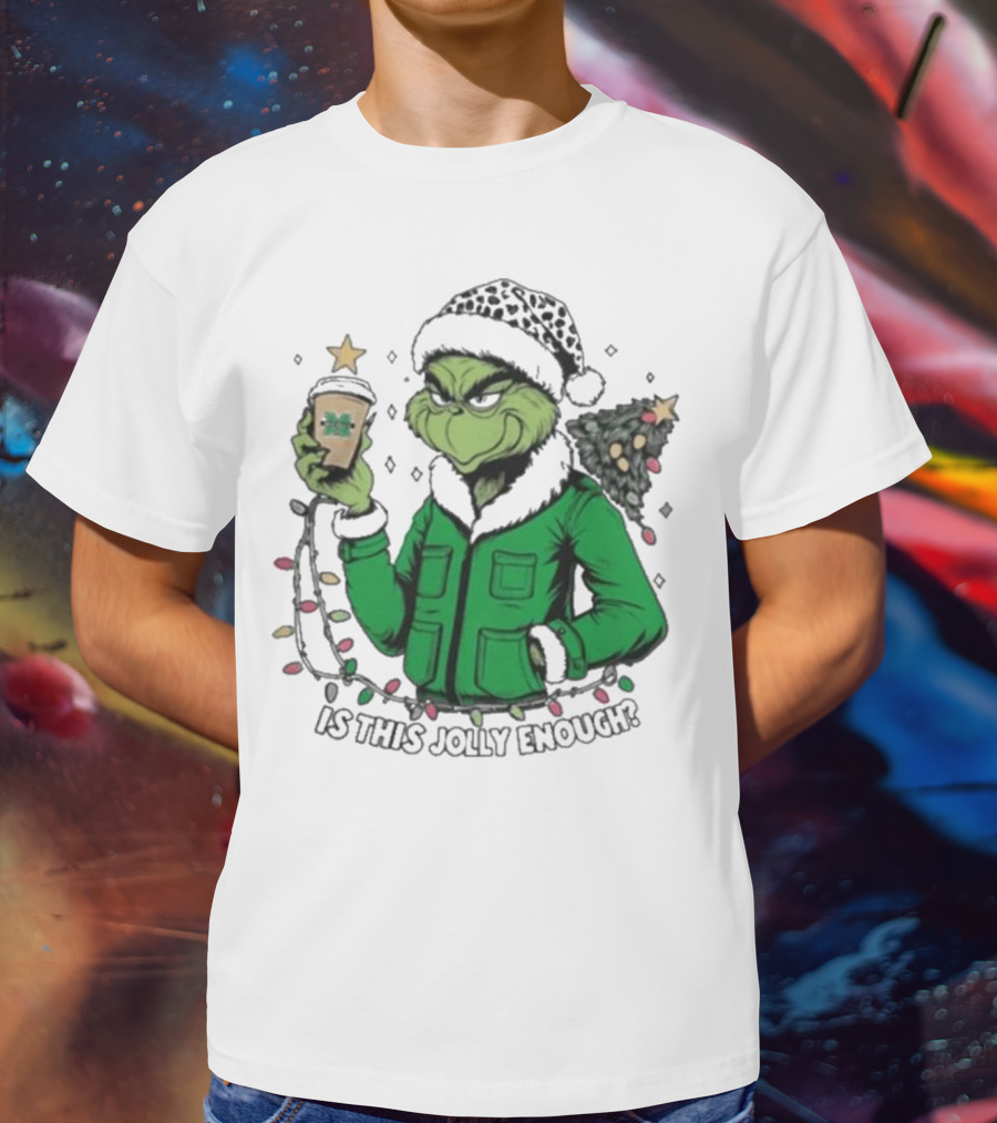 Marshall Thundering Herd Santa Grinch Is This Jolly Enough Merry Christmas T-Shirt
