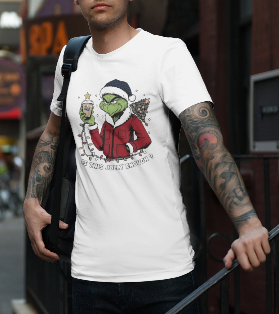 Liberty Flames Grinch Christmas Is This Jolly Enough Merry Christmas T-Shirt