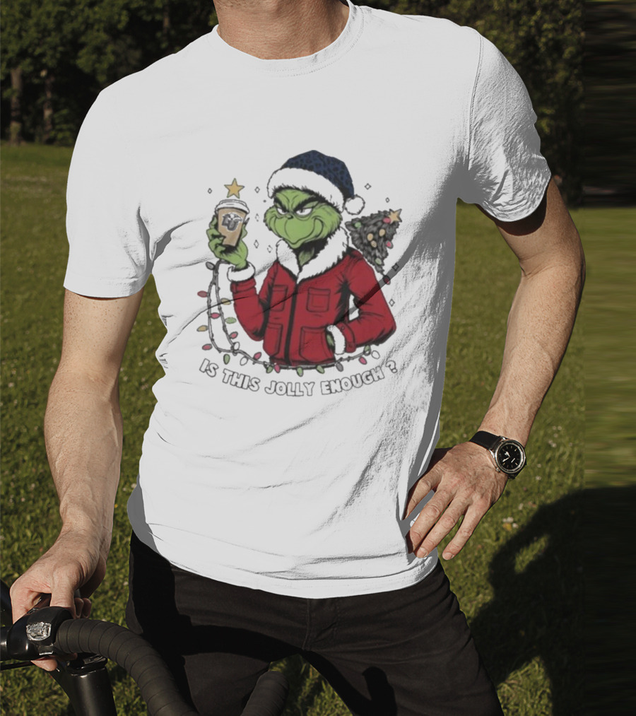 Liberty Flames Grinch Christmas Is This Jolly Enough Merry Christmas T-Shirt