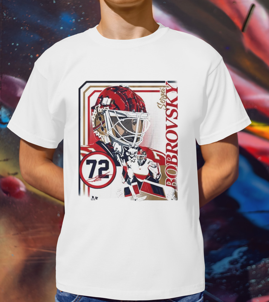 Sergei Bobrovsky 72 Collage Frame Hockey Goalie Mask Action Pose T-Shirt