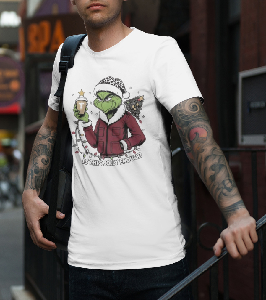 Troy Trojans X Grinch Santa Is This Jolly Enough Merry Christmas T-Shirt