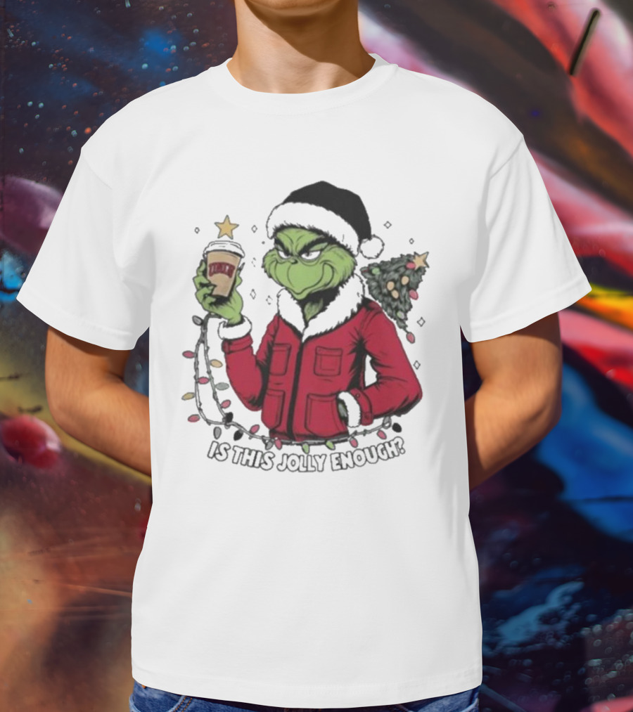 UNLV Rebels Grinch Is This Jolly Enough Merry Christmas Coffee Lights Tree T-Shirt