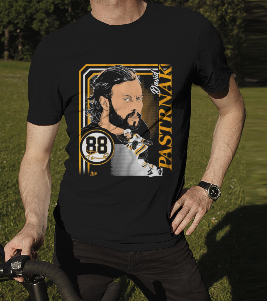 David Pastrnak 88 Hockey Illustration Collage T-Shirt
