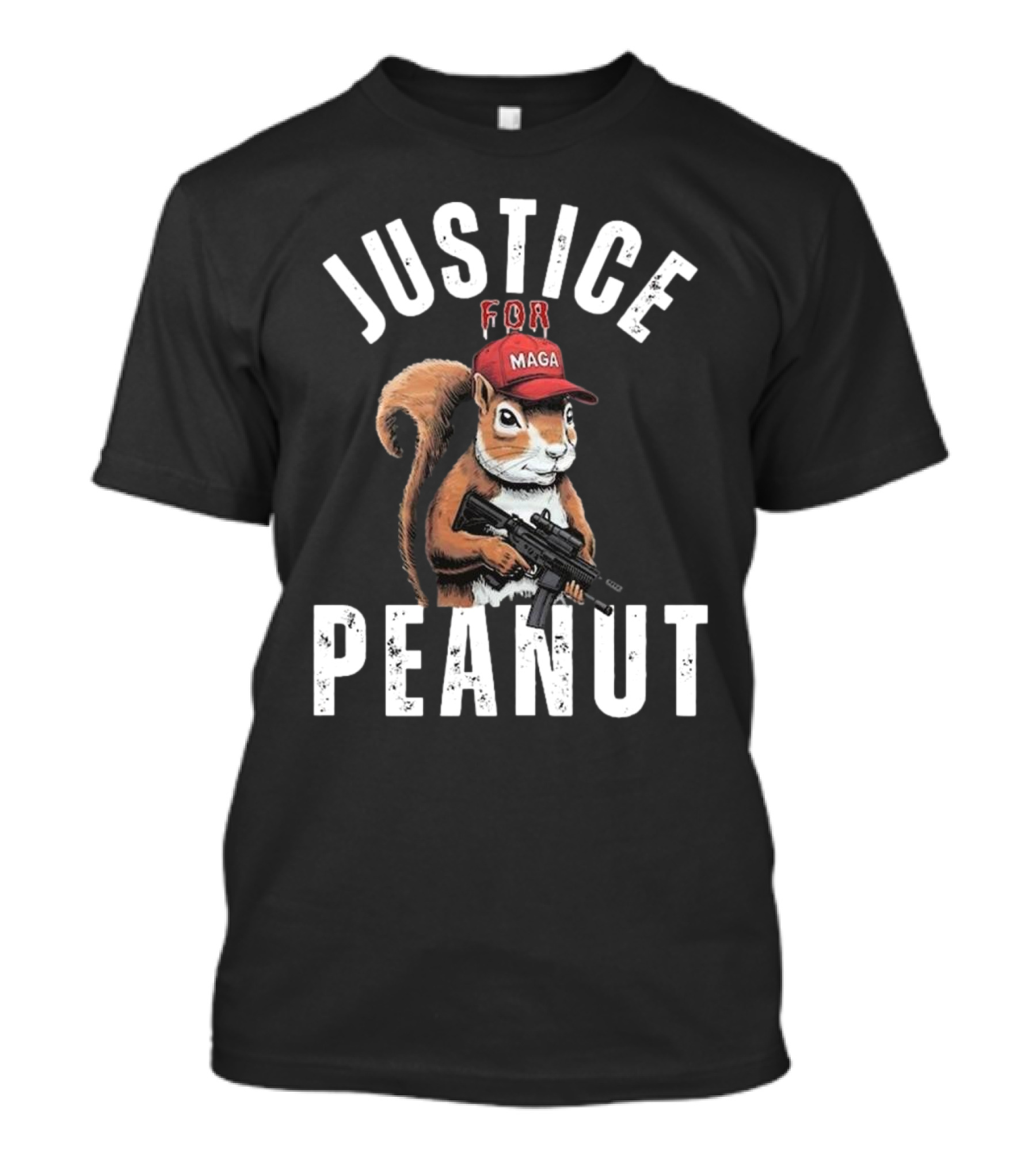 Justice For Peanut Maga Squirrel With Hat And Rifle T-Shirt