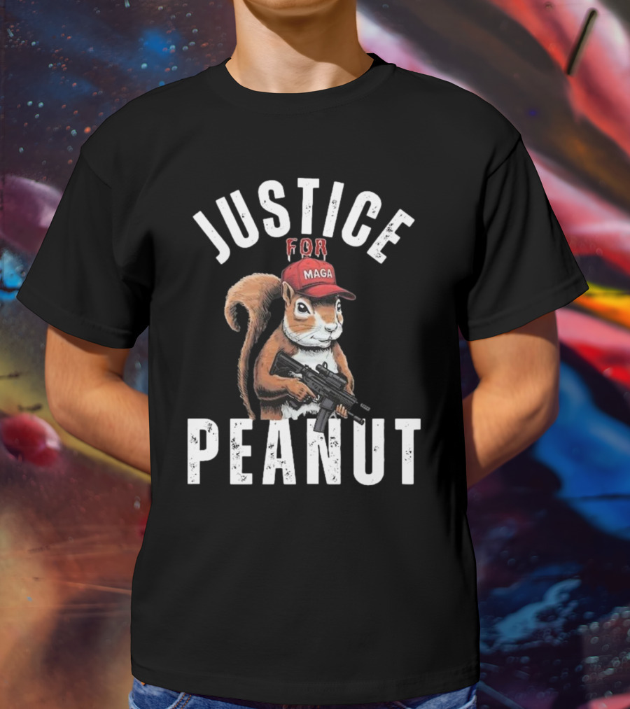 Justice For Peanut Maga Squirrel With Hat And Rifle T-Shirt