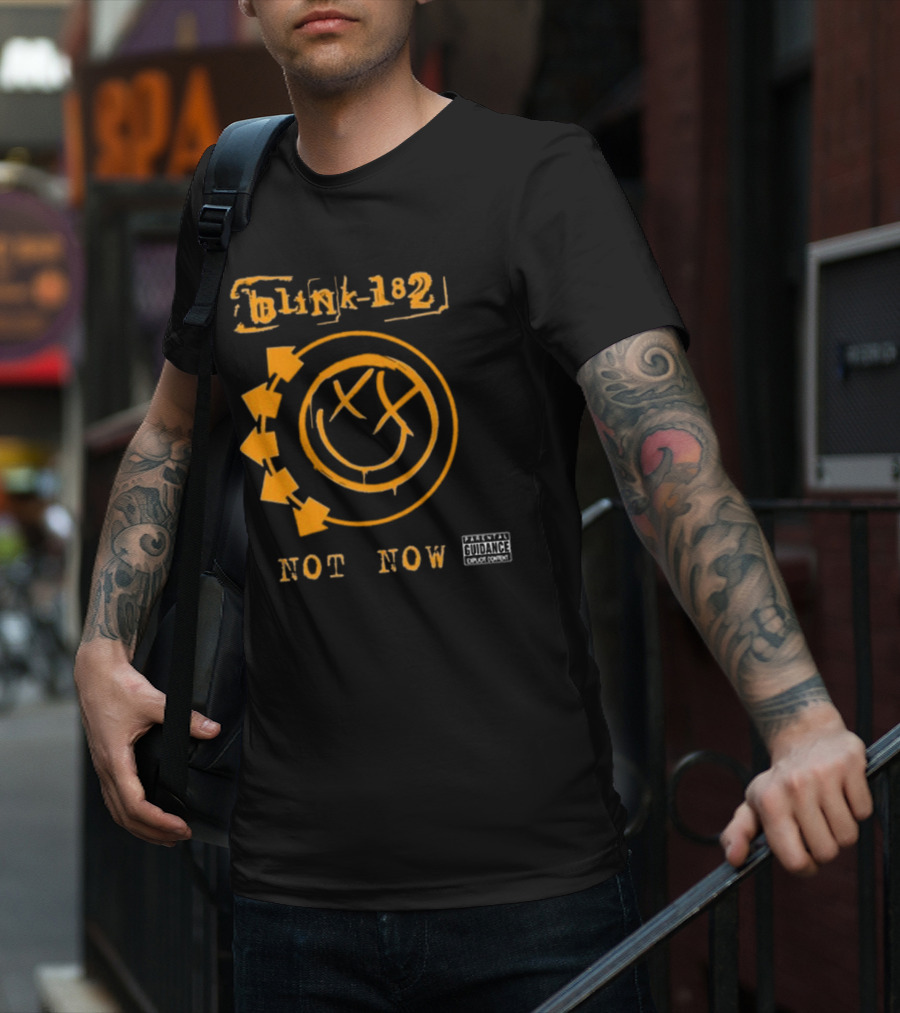Blink-182 Not Now Greatest Hits Album Parental Advisory Smiley T-Shirt