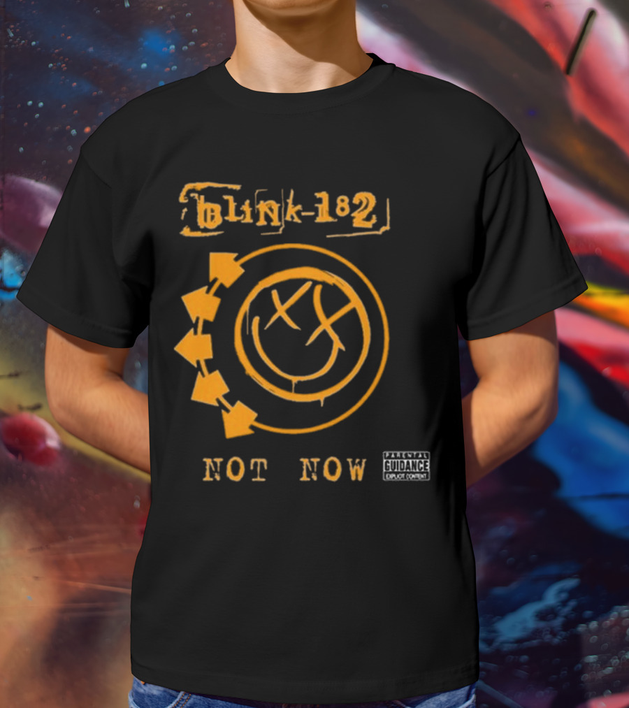 Blink-182 Not Now Greatest Hits Album Parental Advisory Smiley T-Shirt