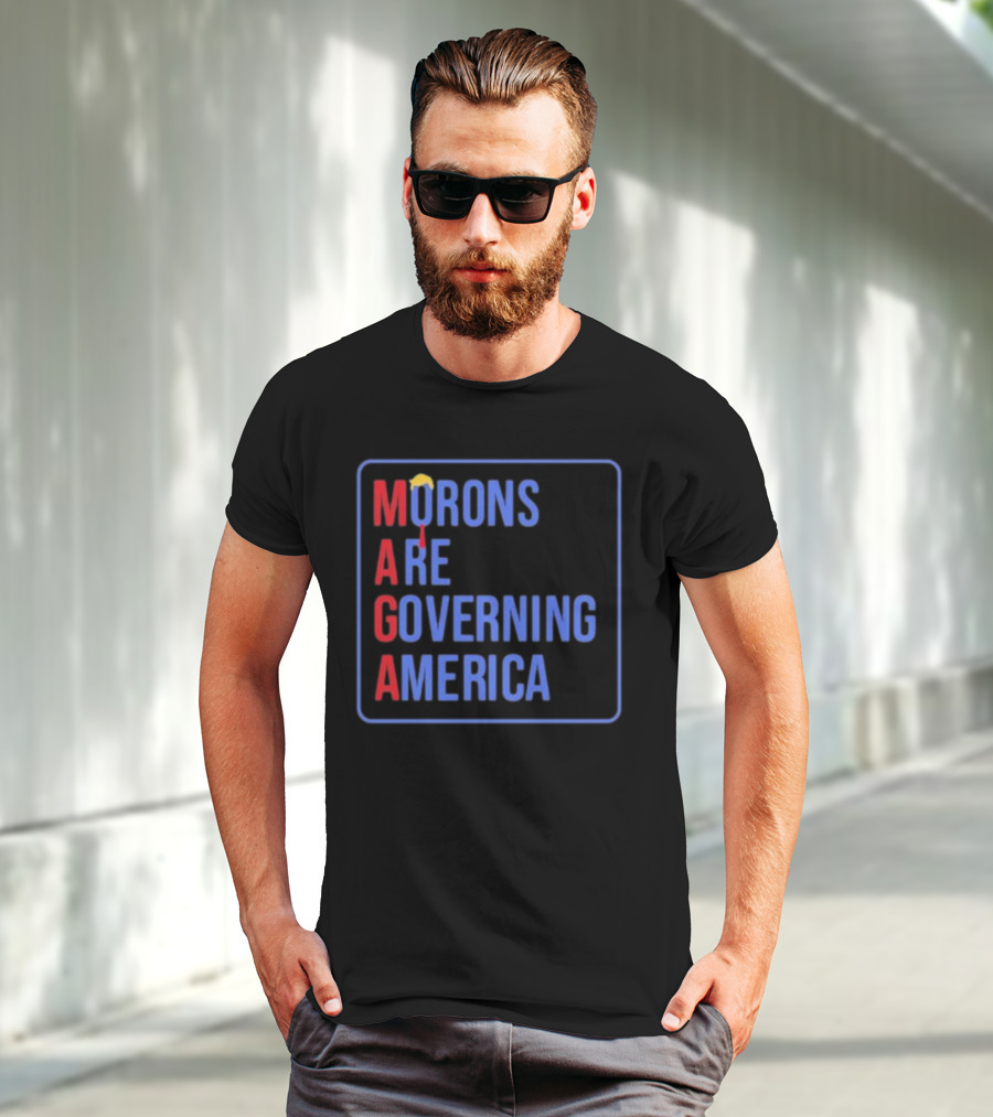 Morons Are Governing America MAGA Parody Text And Umbrella T-Shirt