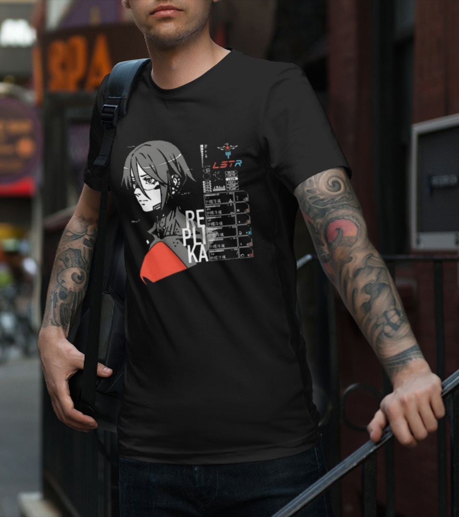 REPLIKA LSTR Wake Up Signalis Character Profile Black T-Shirt