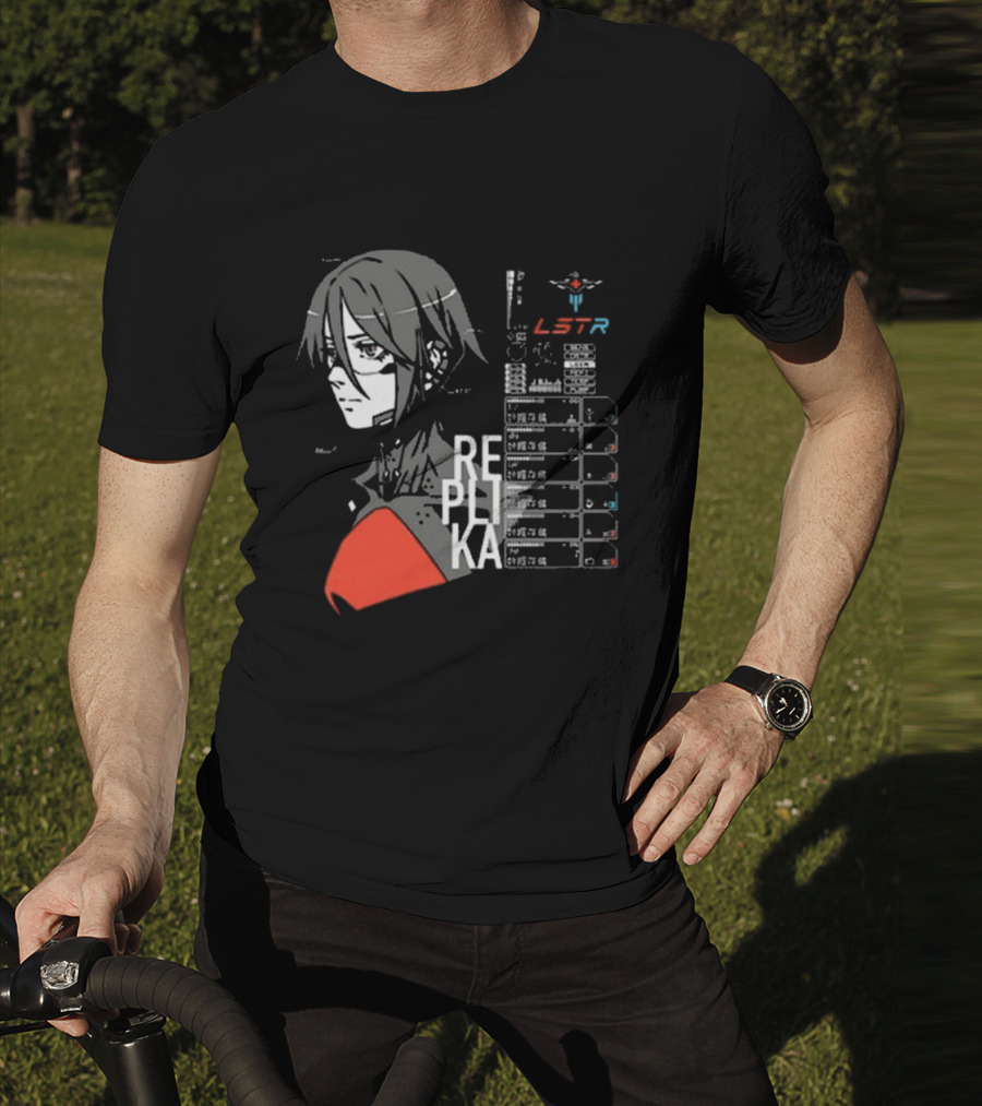 REPLIKA LSTR Wake Up Signalis Character Profile Black T-Shirt