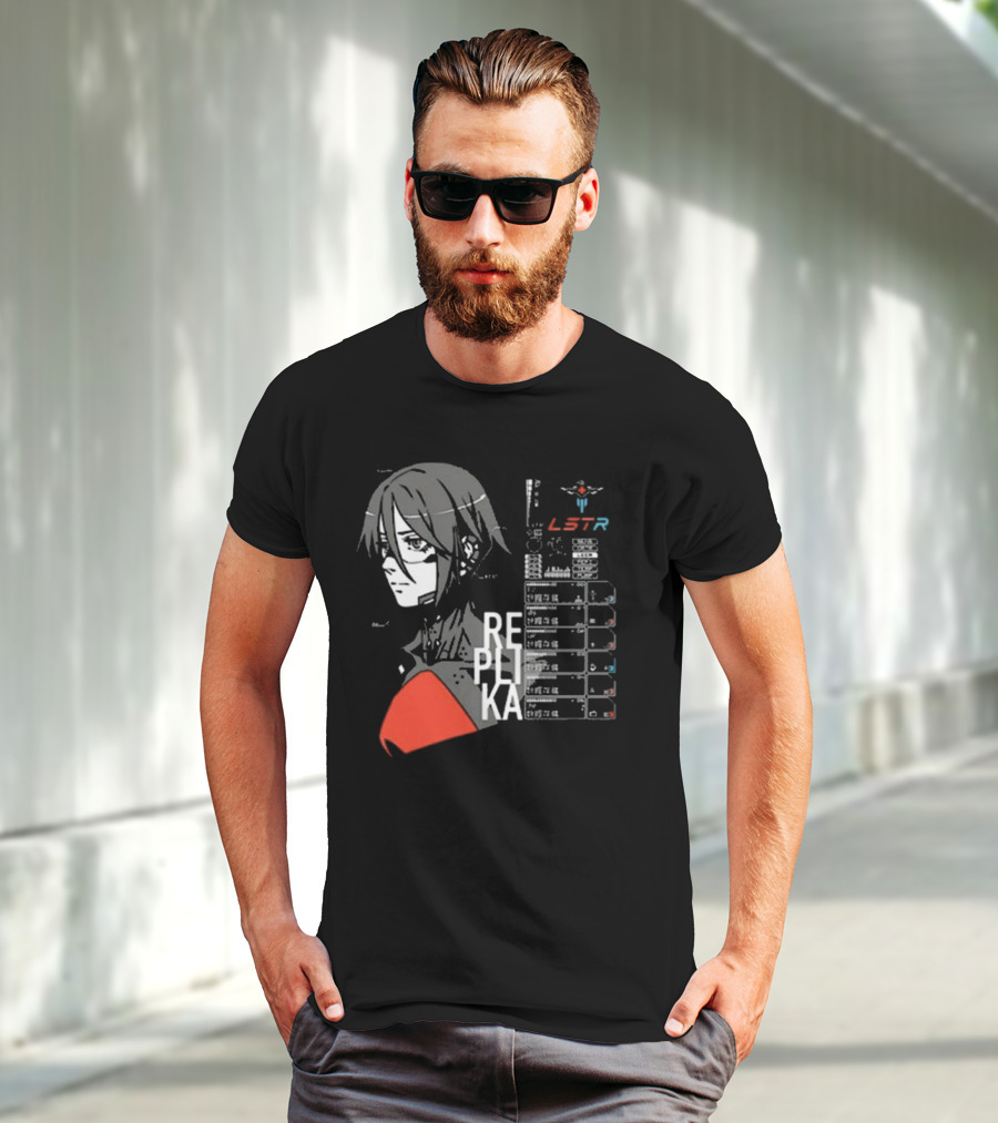 REPLIKA LSTR Wake Up Signalis Character Profile Black T-Shirt