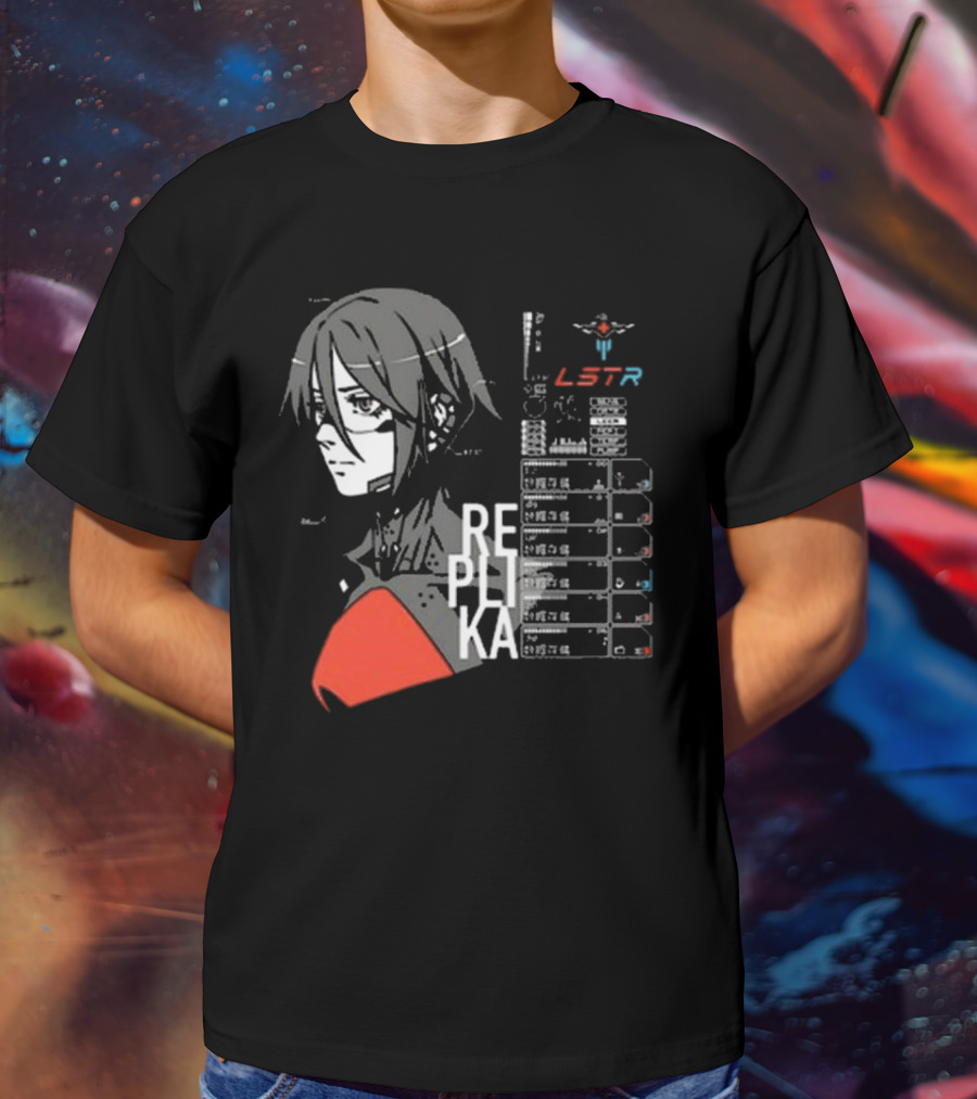 REPLIKA LSTR Wake Up Signalis Character Profile Black T-Shirt
