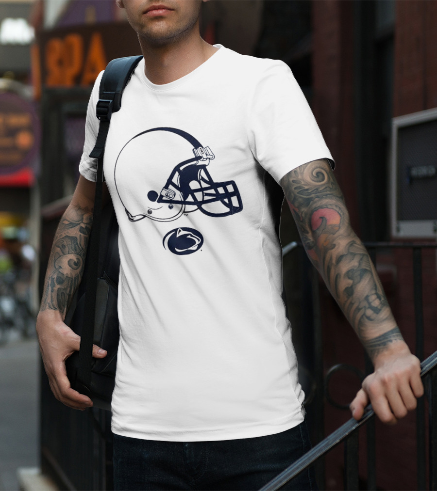 Penn State Football Nittany Lions White Helmet T-Shirt