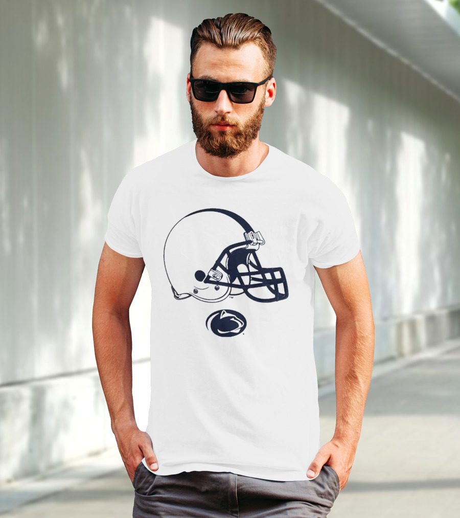 Penn State Football Nittany Lions White Helmet T-Shirt