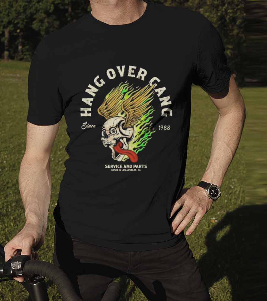 Hangover Gang Since 1988 Skull Wings Service And Parts Los Angeles CA T-Shirt