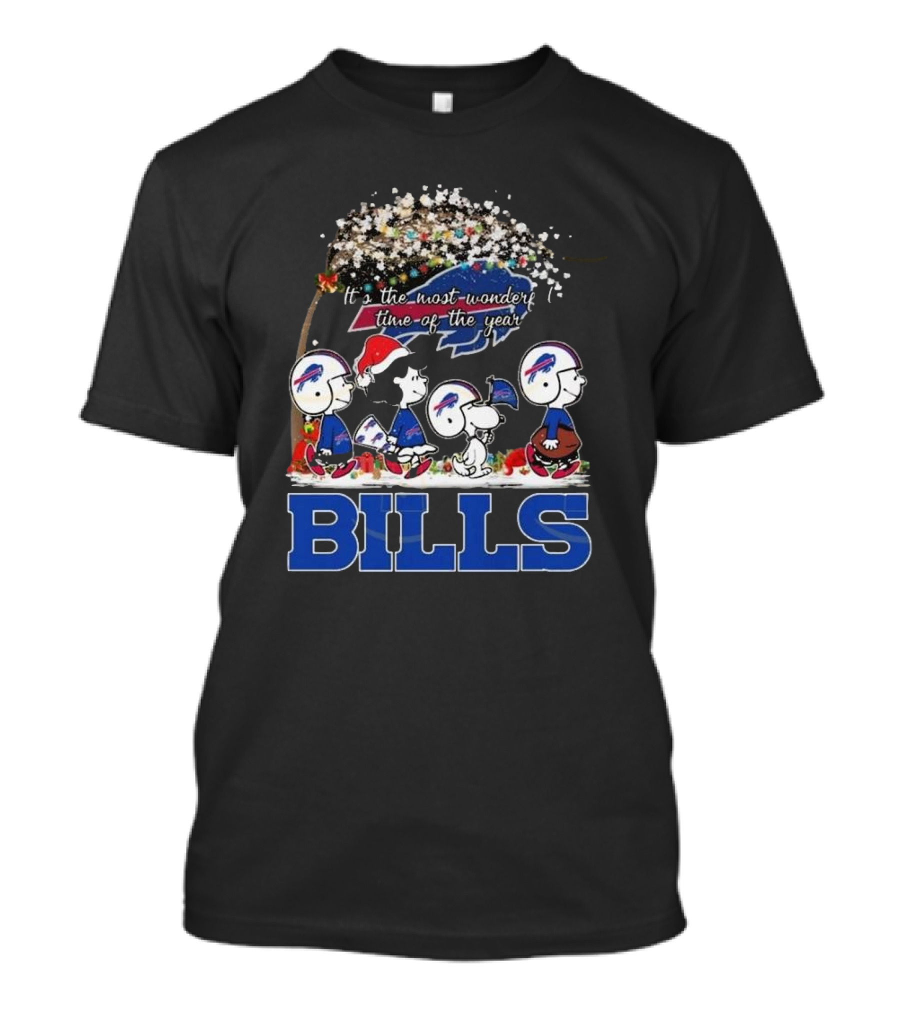 Peanuts Characters Buffalo Bills NFL Christmas It’s The Most Wonderful Time Of The Year T-Shirt