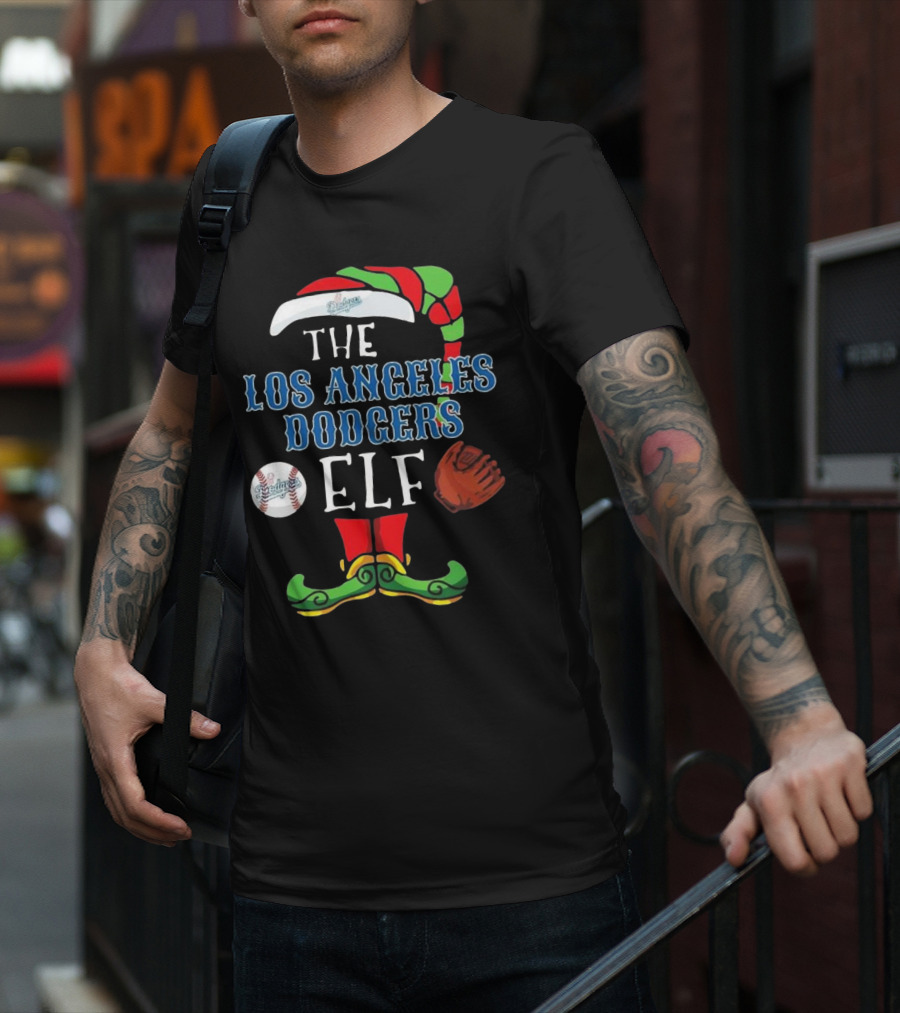 The Los Angeles Dodgers Elf Christmas Baseball T-Shirt