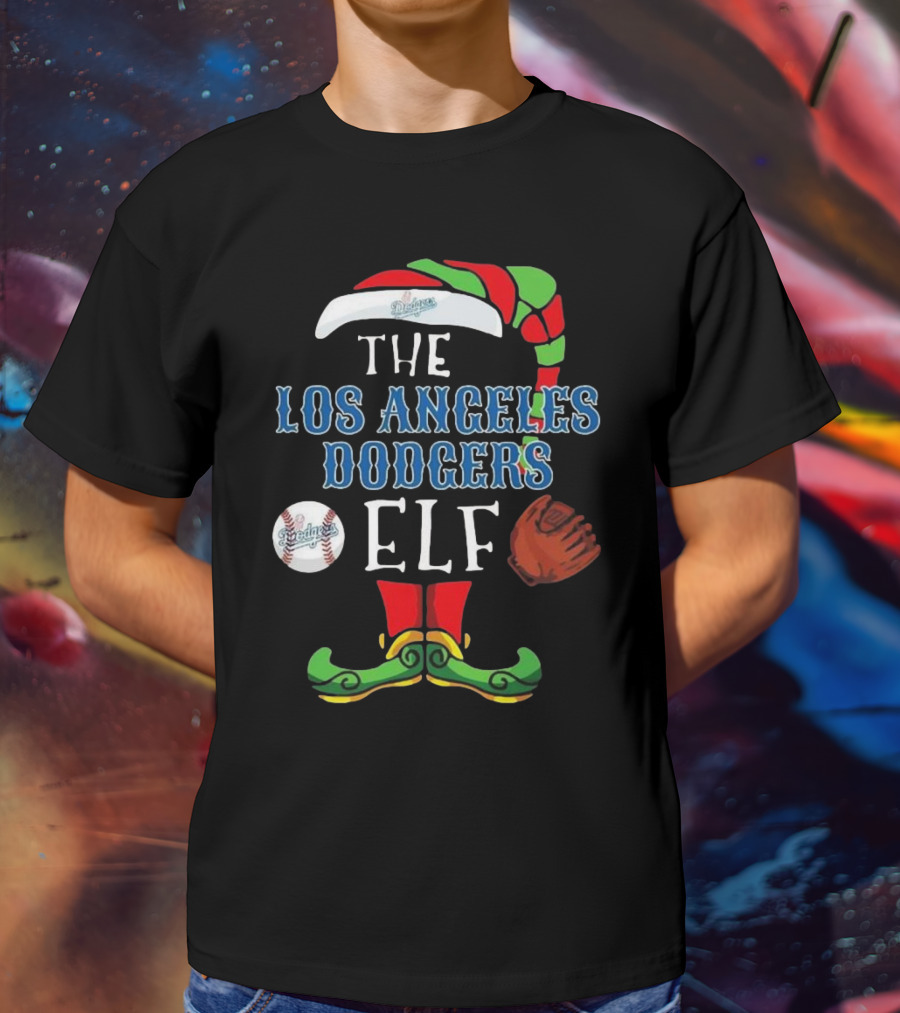 The Los Angeles Dodgers Elf Christmas Baseball T-Shirt