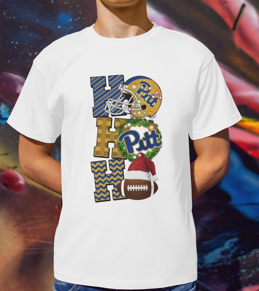 Pitt Christmas Game Day Ho Ho Ho Panthers Football T-Shirt