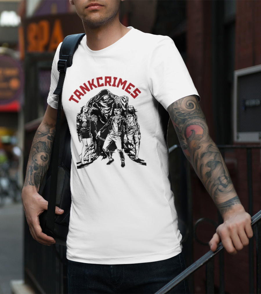 Tankcrimes Brainsqueeze Grim Reaper And Zombies T-Shirt
