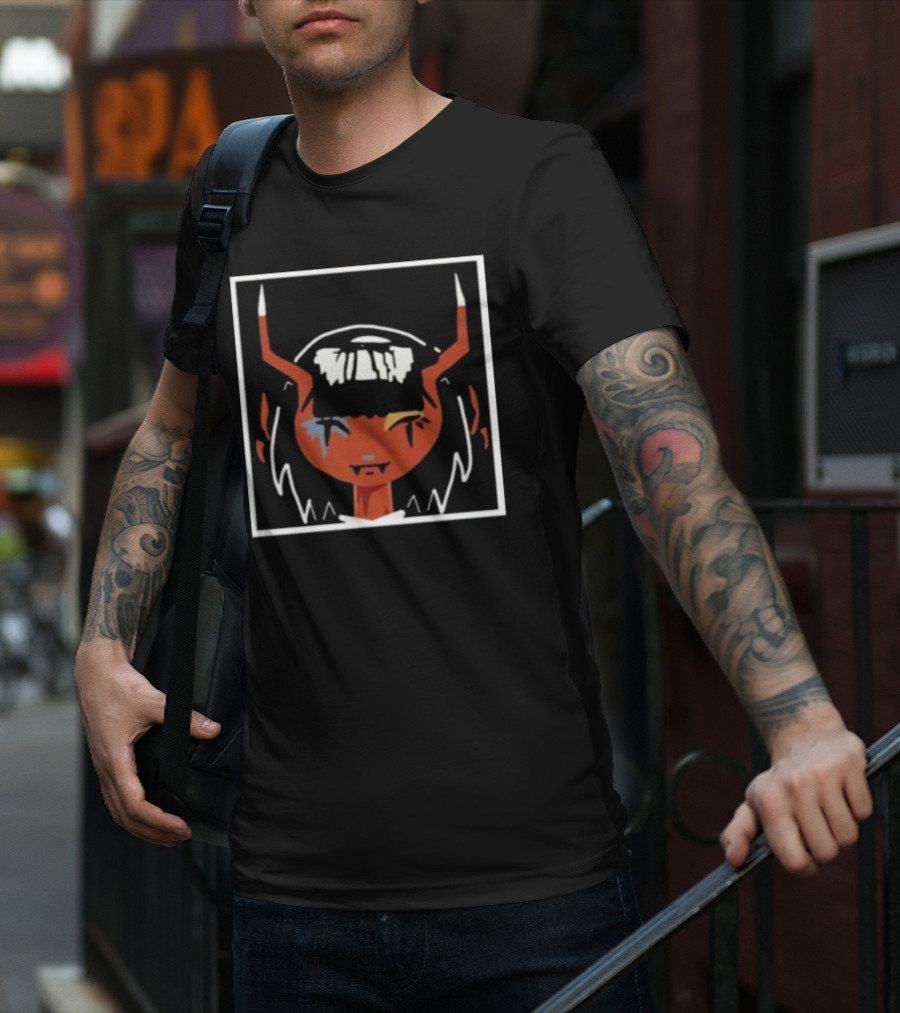 Omen Meow Skulls Demon Cat Character With Horns And Fangs T-Shirt