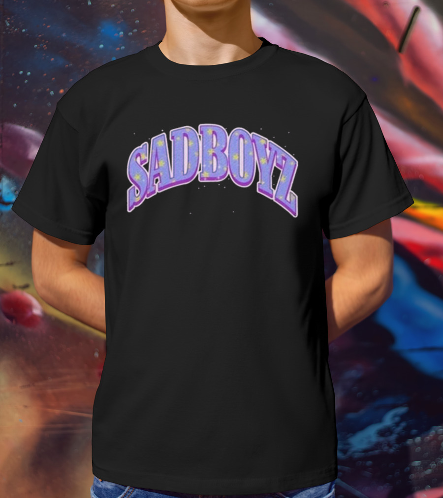 Sad Boyz Purple Rhinestone Star T-Shirt