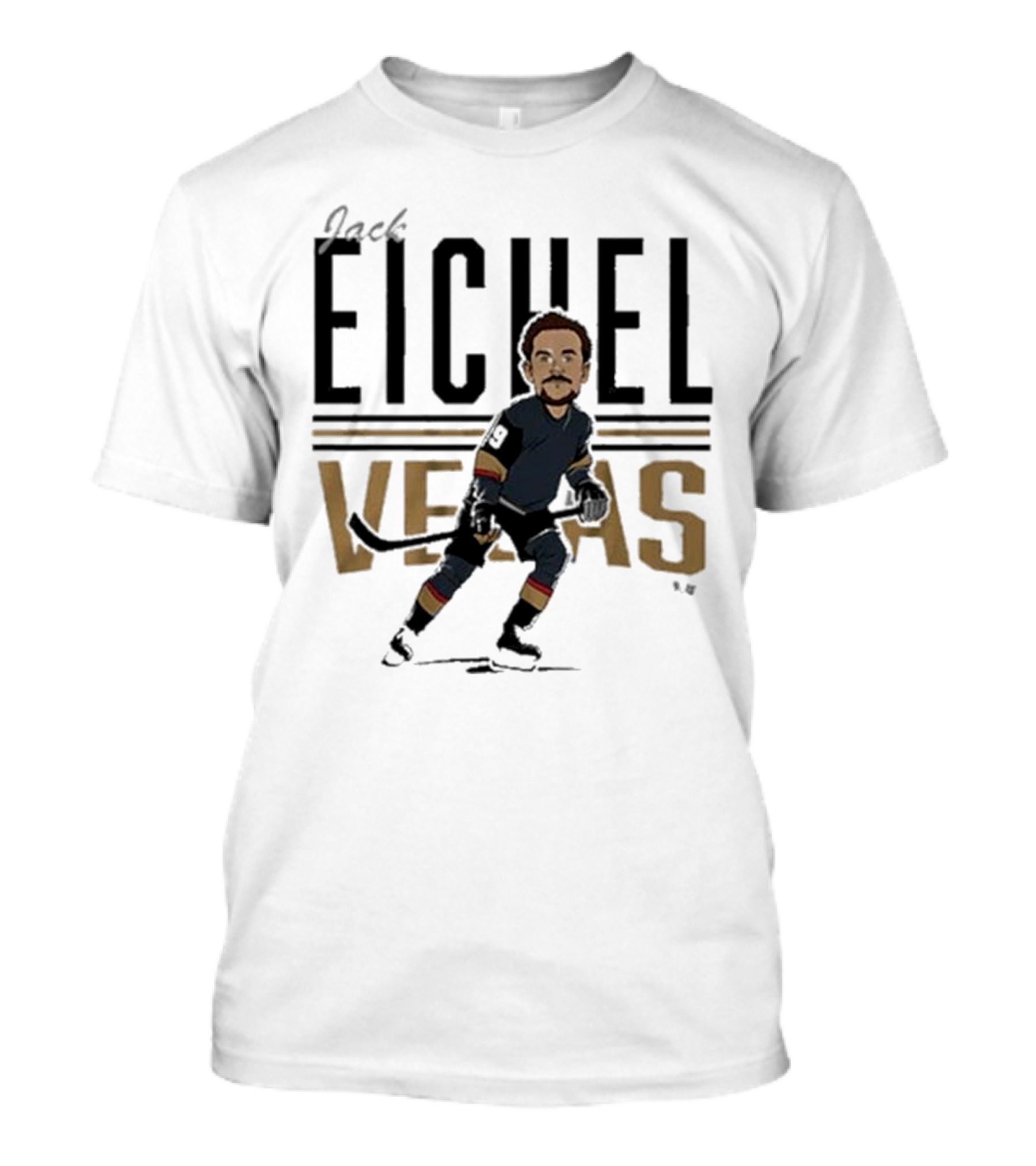 Jack Eichel Vegas Hockey Caricature Eichel Center Ice T-Shirt