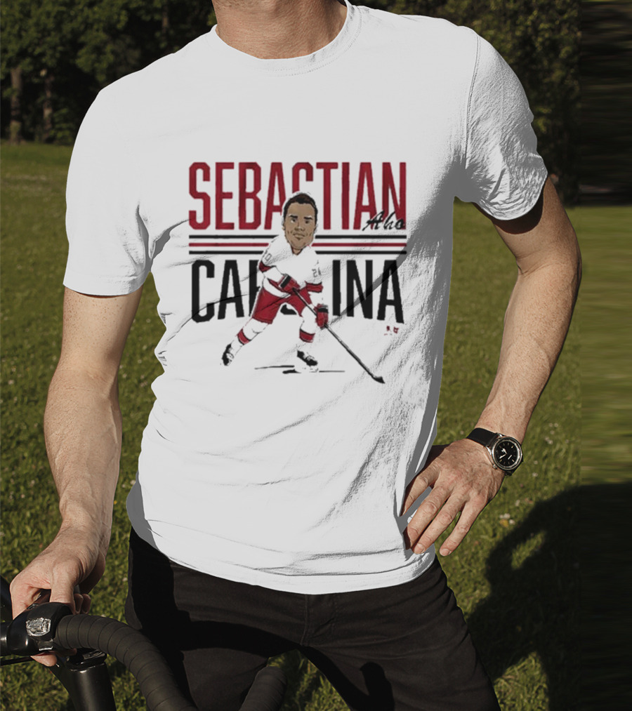 Sebastian Aho Carolina Ice Hockey Caricature T-Shirt