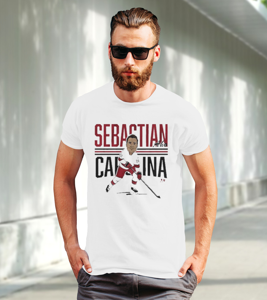 Sebastian Aho Carolina Ice Hockey Caricature T-Shirt
