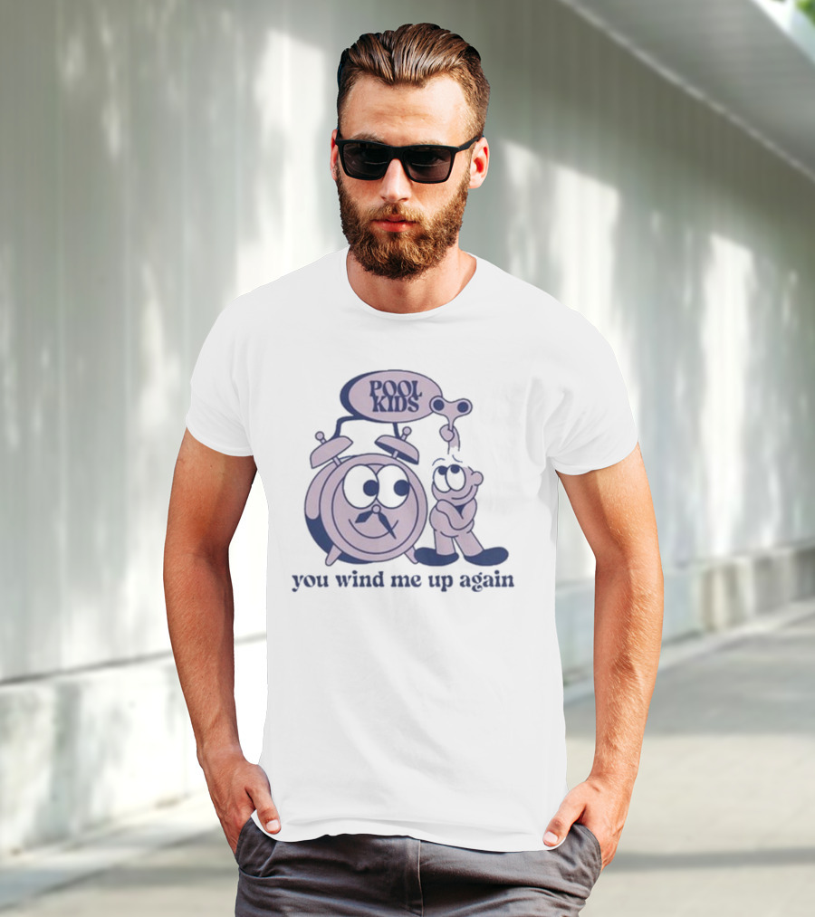POOK KIDS Cartoon Clock Character You Wind Me Up Again T-Shirt