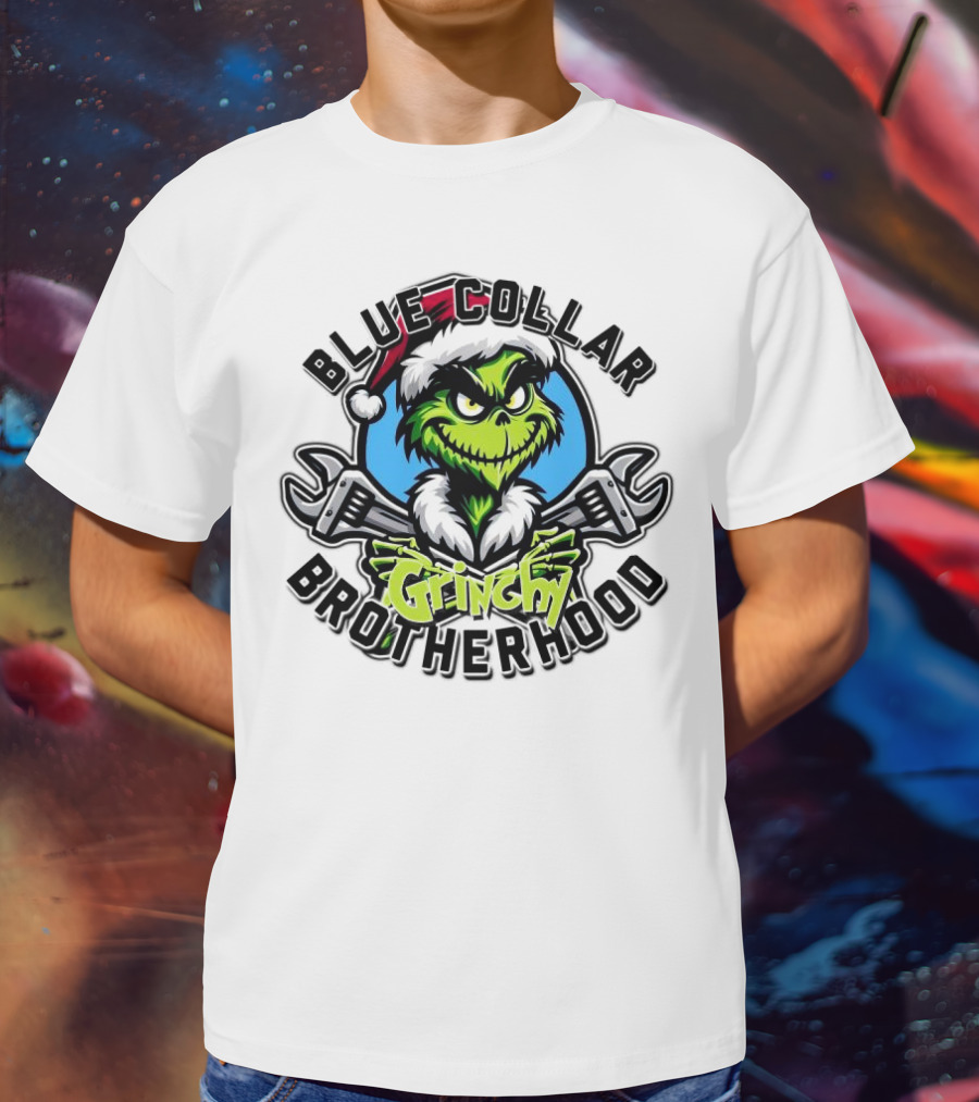 Blue Collar Grinchy Brotherhood Merry Christmas The Grinch T-Shirt