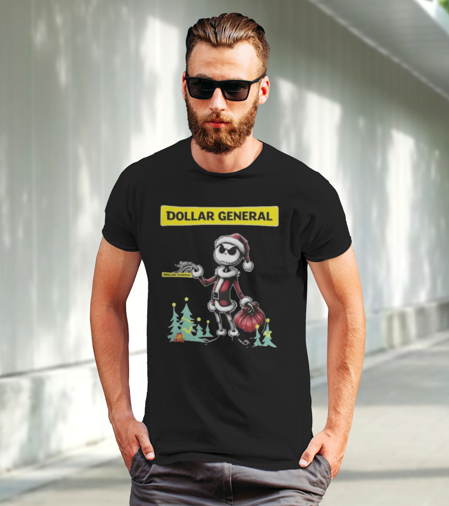 Santa Jack Skellington Dollar General Merry Christmas T-Shirt
