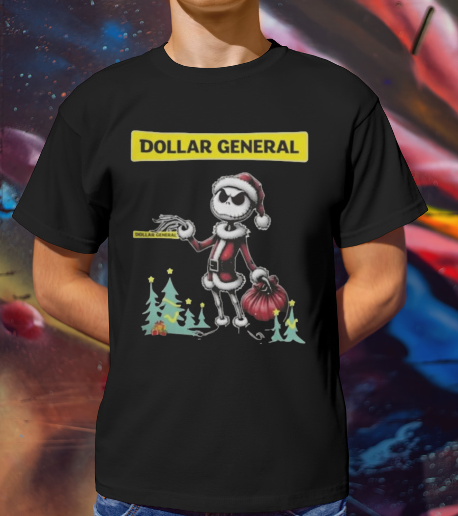 Santa Jack Skellington Dollar General Merry Christmas T-Shirt