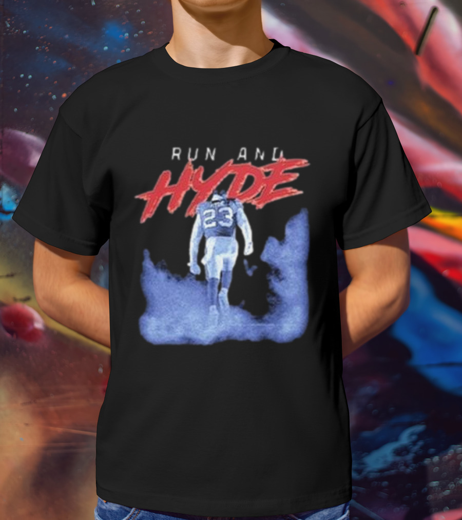 Run And Hyde Football 23 Blue Smoke Trail T-Shirt