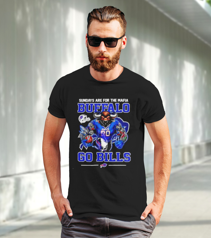 Sundays Are For The Mafia Buffalo Go Bills Mascot T-Shirt