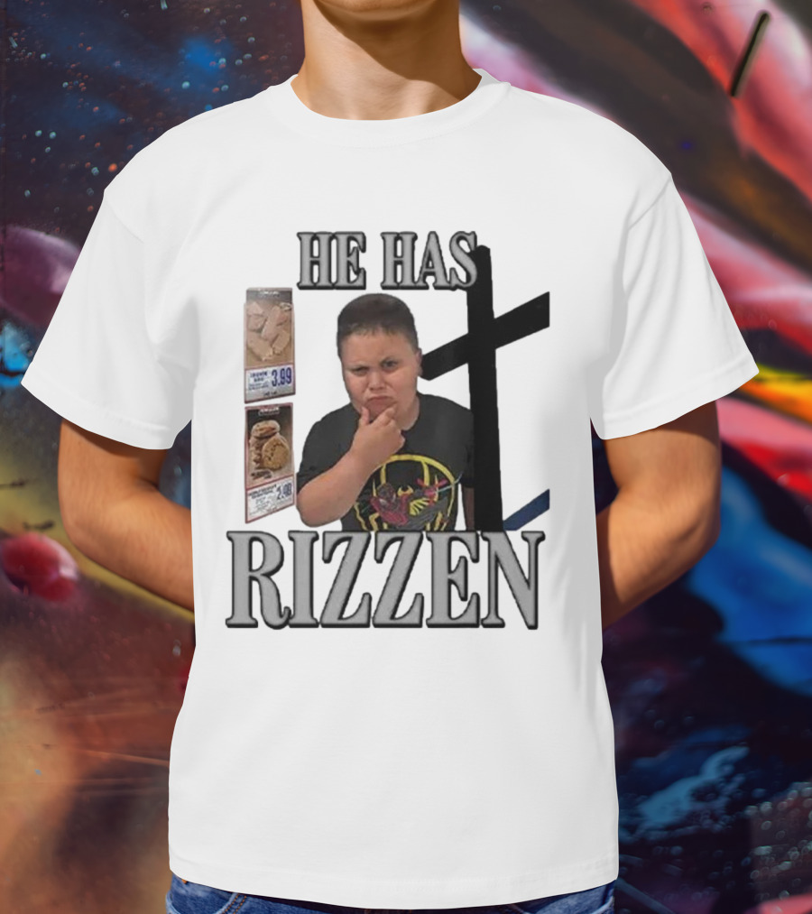 He Has Rizzen Rizzler Costco Guy With Spider-Man Shirt And Price Tags T-Shirt