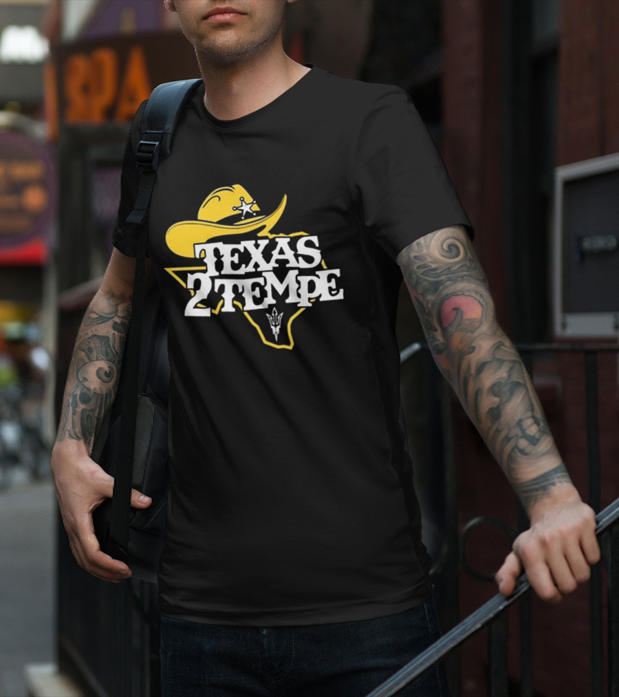 Kenny Dillingham Texas 2 Tempe Cowboy Hat State Outline Pitchfork T-Shirt