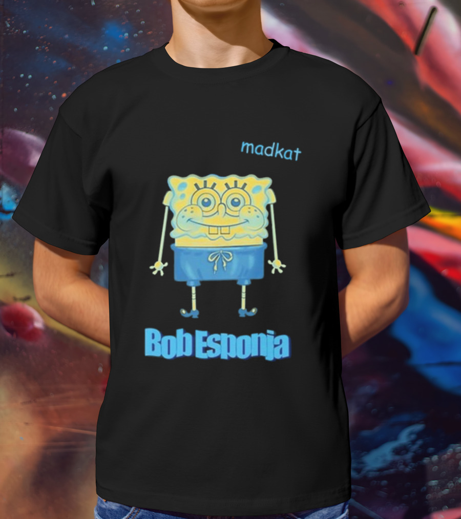 Madkat X Bob Esponja Collaboration Featuring Iconic Sponge Character T-Shirt
