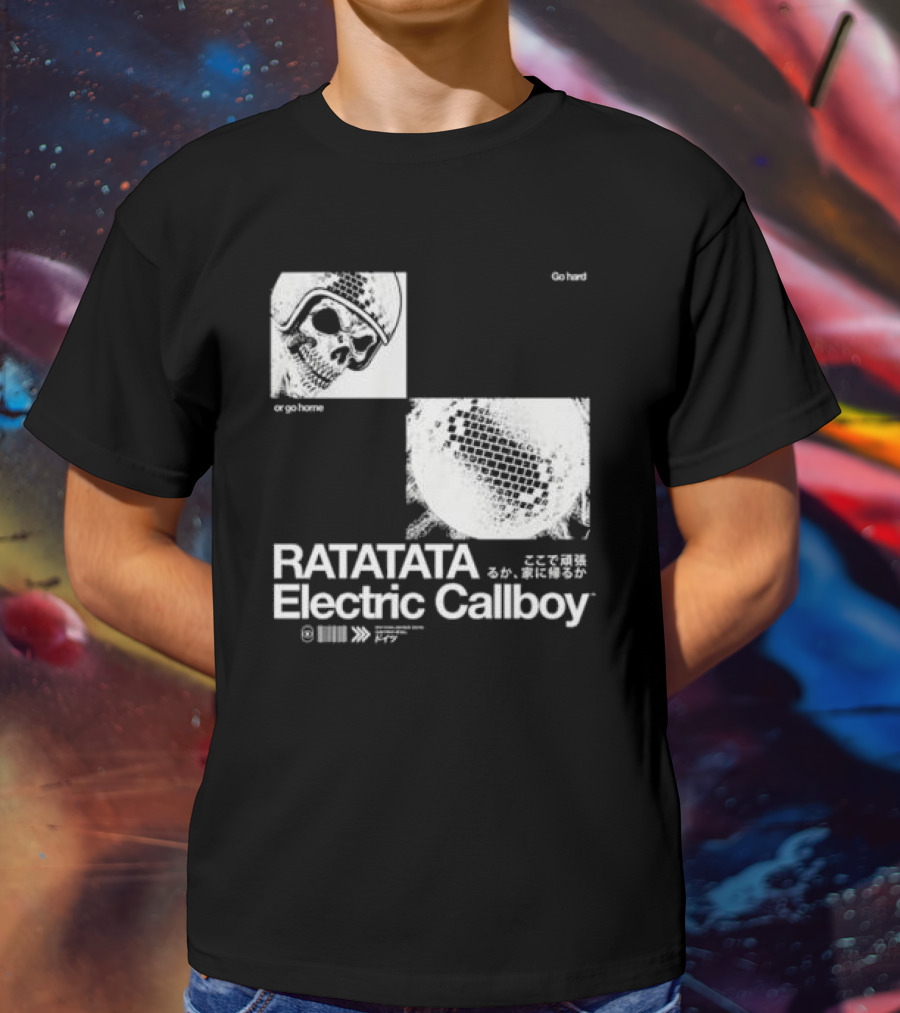 Electric Callboy Ratatata Skull Disco Go Hard Or Go Home T-Shirt
