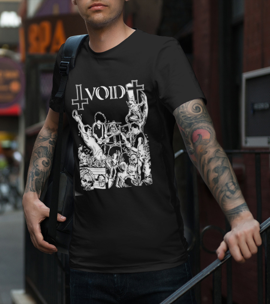 Void Time To Die Band Artwork With Crosses And Skeletons T-Shirt