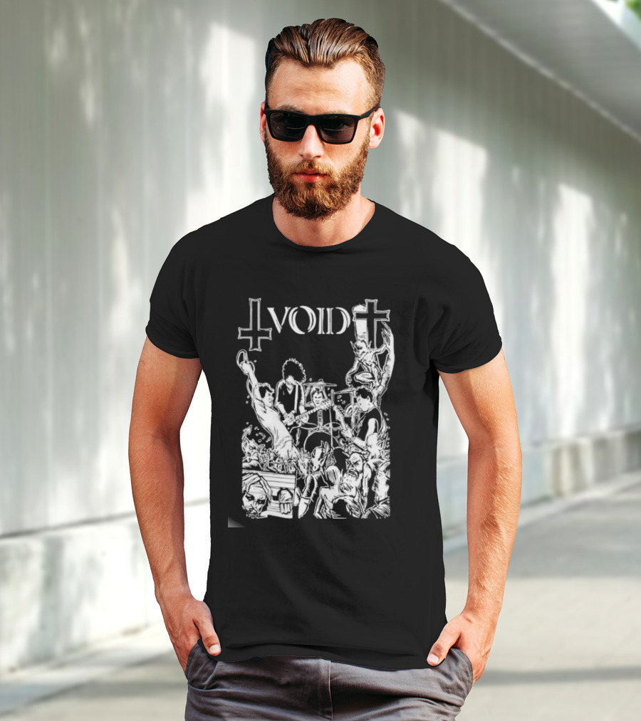Void Time To Die Band Artwork With Crosses And Skeletons T-Shirt